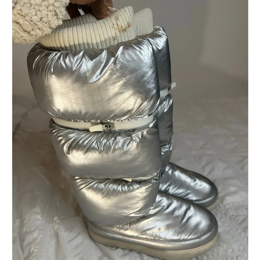 UGG Classic Maxi Ultra Tall silver metallic puffer boots EU36/US 5 SN1135152